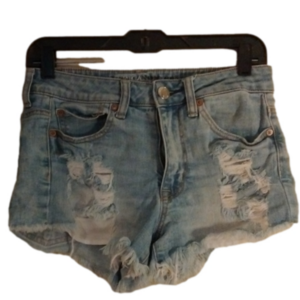 American Eagle light wash hi rise festival distressed shorts. Size 2.